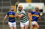 8 May 2021; Tom Morrisey of Limerick in action against Jake Morris, left, and Ronan Maher of Tipperary during the Allianz Hurling League Division 1 Group A Round 1 match between Limerick and Tipperary at LIT Gaelic Grounds in Limerick. Photo by Ray McManus/Sportsfile