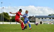 9 May 2021; Jessica Ziu of Shelbourne in action against Shannon Parbat of Treaty United during the SSE Airtricity Women's National League match between Treaty United and Shelbourne at Jackman Park in Limerick. Photo by Eóin Noonan/Sportsfile