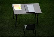 9 May 2021; A general view of the fourth officials table during the Allianz Hurling League Division 1 Group A Round 1 match between Cork and Waterford at Páirc Ui Chaoimh in Cork. Photo by Stephen McCarthy/Sportsfile