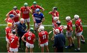9 May 2021; Cork manager Kieran Kingston speaks to his players during a water break in the first half of the Allianz Hurling League Division 1 Group A Round 1 match between Cork and Waterford at Páirc Ui Chaoimh in Cork. Photo by Stephen McCarthy/Sportsfile