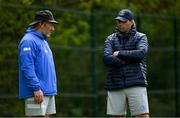 10 May 2021; Scrum coach Robin McBryde, left, in conversation with elite player development officer Denis Leamy during Leinster Rugby squad training at UCD in Dublin. Photo by Ramsey Cardy/Sportsfile