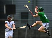 8 May 2021; Aidan Harte of Galway in action against Niall O'Brien of Westmeath during the Allianz Hurling League Division 1 Group A Round 1 match between Westmeath and Galway at TEG Cusack Park in Mullingar, Westmeath. Photo by Eóin Noonan/Sportsfile