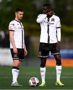 7 May 2021; Michael Duffy, left, and Wilfred Zahibo of Dundalk during the SSE Airtricity League Premier Division match between Dundalk and Sligo Rovers at Oriel Park in Dundalk, Louth. Photo by Ben McShane/Sportsfile