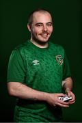 12 May 2021; Announced as one of the first ever representatives of the official Republic of Ireland eFootball team today was the #1 ranked FIFA 21 Xbox player in Ireland Eric Finn at the FAI Headquarters in Abbotstown, Dublin. Photo by Harry Murphy/Sportsfile
