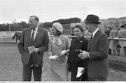 23 April 1960; Race horse owner Townshend B Martin, Jacqueline O'Brien, Irene Martin, and trainer Vincent O'Brien, right, at Naas race course in Naas, Kildare. Photo by Connolly Collection