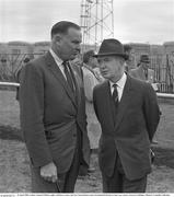 23 April 1960; Trainer Vincent O'Brien, right, with horse owner and New York business man Townshend B Martin at Naas race course in Naas, Kildare. Photo by Connolly Collection