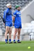 9 May 2021; Waterford goalkeepers Billy Nolan, right, and Shaun O'Brien stand for Amhrán na bhFiann before the Allianz Hurling League Division 1 Group A Round 1 match between Cork and Waterford at Páirc Ui Chaoimh in Cork. Photo by Piaras Ó Mídheach/Sportsfile
