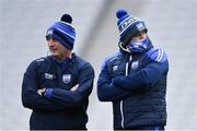 9 May 2021; Waterford manager Liam Cahill, left, and Waterford selector Stephen Frampton before the Allianz Hurling League Division 1 Group A Round 1 match between Cork and Waterford at Páirc Ui Chaoimh in Cork. Photo by Piaras Ó Mídheach/Sportsfile