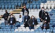 14 May 2021; Non-playing members of the Leinster squad watch-on during the Guinness PRO14 Rainbow Cup match between Leinster and Ulster at the RDS Arena in Dublin. Photo by Ramsey Cardy/Sportsfile