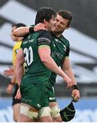 14 May 2021; Connacht players Eoghan Masterson, left, and Sean Masterson celebrate after the Guinness PRO14 Rainbow Cup match between Munster and Connacht at Thomond Park in Limerick. Photo by Brendan Moran/Sportsfile