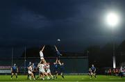 14 May 2021; Matty Rea of Ulster and Ryan Baird of Leinster compete for possession in a lineout during the Guinness PRO14 Rainbow Cup match between Leinster and Ulster at the RDS Arena in Dublin. Photo by Ramsey Cardy/Sportsfile