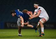 14 May 2021; Robbie Henshaw of Leinster is tackled by Brad Roberts, left, and Iain Henderson of Ulster during the Guinness PRO14 Rainbow Cup match between Leinster and Ulster at the RDS Arena in Dublin. Photo by Ramsey Cardy/Sportsfile