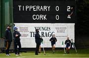15 May 2021; Scoreboard operator Kevin Burke changes the scores during the Littlewoods Ireland National Camogie League Division 2 Group 2 match between Tipperary and Cork at Drom-Inch in Tipperary. Photo by David Fitzgerald/Sportsfile