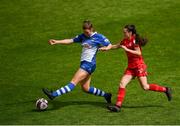 15 May 2021; Chloe Moloney of Galway Women in action against Jessica Ziu of Shelbourne during the SSE Airtricity Women's National League match between Shelbourne and Galway Women at Tolka Park in Dublin. Photo by Harry Murphy/Sportsfile