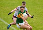 15 May 2021; David Clifford of Kerry in action against Sean Mulkerrin of Galway  during the Allianz Football League Division 1 South Round 1 match between Kerry and Galway at Austin Stack Park in Tralee, Kerry. Photo by Brendan Moran/Sportsfile