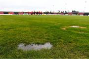15 May 2021; A detailed view of the pitch conditions before the SSE Airtricity League Premier Division match between Longford Town and Bohemians at Bishopsgate in Longford. Photo by Ben McShane/Sportsfile