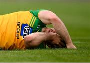 15 May 2021; Hugh McFadden of Donegal awaits medical attention for a head injury during the Allianz Football League Division 1 North Round 1 match between Tyrone and Donegal at Healy Park in Omagh, Tyrone. Photo by Stephen McCarthy/Sportsfile