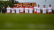 15 May 2021; Tyrone players stand for the playing of the National Anthem before the Allianz Football League Division 1 North Round 1 match between Tyrone and Donegal at Healy Park in Omagh, Tyrone. Photo by Stephen McCarthy/Sportsfile
