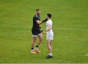 15 May 2021; Kildare players Kevin Flynn, right, and Mark Donnellan celebrate after the Allianz Football League Division 2 South Round 1 match between Cork and Kildare at Semple Stadium in Thurles, Tipperary. Photo by Daire Brennan/Sportsfile