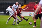 15 May 2021; Ali Coote of Bohemians, left, shoots to score his side's second goal during the SSE Airtricity League Premier Division match between Longford Town and Bohemians at Bishopsgate in Longford. Photo by Ben McShane/Sportsfile