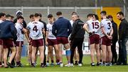 15 May 2021; Galway manager Padraic Joyce speaks to his players after the Allianz Football League Division 1 South Round 1 match between Kerry and Galway at Austin Stack Park in Tralee, Kerry. Photo by Brendan Moran/Sportsfile