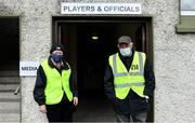 15 May 2021; Austin Stack Park stewards Michael Moran, left, and Joe Wallace before the Allianz Football League Division 1 South Round 1 match between Kerry and Galway at Austin Stack Park in Tralee, Kerry. Photo by Brendan Moran/Sportsfile