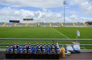 15 May 2021; Players waterbottles and energy drinks and gels on a table pitchside before the Allianz Football League Division 1 South Round 1 match between Kerry and Galway at Austin Stack Park in Tralee, Kerry. Photo by Brendan Moran/Sportsfile