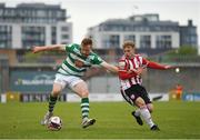 15 May 2021; Sean Hoare of Shamrock Rovers in action against Marc Walsh of Derry City during the SSE Airtricity League Premier Division match between Shamrock Rovers and Derry City at Tallaght Stadium in Dublin. Photo by Seb Daly/Sportsfile