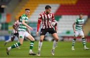 15 May 2021; Will Patching of Derry City in action against Gary O'Neill of Shamrock Rovers during the SSE Airtricity League Premier Division match between Shamrock Rovers and Derry City at Tallaght Stadium in Dublin. Photo by Seb Daly/Sportsfile