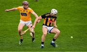 16 May 2021; Liam Blanchfield of Kilkenny in action against Eoghan Campbell of Antrim during the Allianz Hurling League Division 1 Group B Round 2 match between Kilkenny and Antrim at UPMC Nowlan Park in Kilkenny. Photo by Brendan Moran/Sportsfile