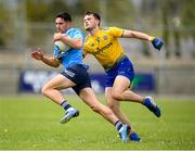 16 May 2021; Niall Scully of Dublin in action against Brian Stack of Roscommon during the Allianz Football League Division 1 South Round 1 match between Roscommon and Dublin at Dr Hyde Park in Roscommon. Photo by Stephen McCarthy/Sportsfile