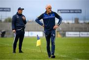 16 May 2021; Roscommon manager Anthony Cunnigham and interim Dublin manager Mick Galvin, left, during the Allianz Football League Division 1 South Round 1 match between Roscommon and Dublin at Dr Hyde Park in Roscommon. Photo by Stephen McCarthy/Sportsfile