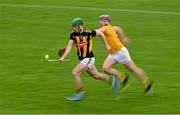 16 May 2021; Eoin Cody of Kilkenny races clear of Eoghan Campbell of Antrim during the Allianz Hurling League Division 1 Group B Round 2 match between Kilkenny and Antrim at UPMC Nowlan Park in Kilkenny. Photo by Brendan Moran/Sportsfile