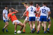 16 May 2021; Stefan Campbell of Armagh goes down after he was pushed by Kieran Duffy of Monaghan during the Allianz Football League Division 1 North Round 1 match between Monaghan and Armagh at Brewster Park in Enniskillen, Fermanagh. Photo by David Fitzgerald/Sportsfile