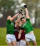 16 May 2021; Mathew Costello and Ethan Devine of Meath in action against Sam Duncan and James Dolan of Westmeath during the Allianz Football League Division 2 North Round 1 match between Meath and Westmeath at Páirc Tailteann in Navan, Meath. Photo by Ramsey Cardy/Sportsfile