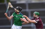 16 May 2021; Adrian Tuohey of Galway tackles Gearóid Hegarty of Limerick during the Allianz Hurling League Division 1 Group A Round 2 match between Galway and Limerick at Pearse Stadium in Galway. Photo by Piaras Ó Mídheach/Sportsfile