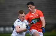 16 May 2021; Ryan McAnespie of Monaghan in action against Rory Grugan of Armagh during the Allianz Football League Division 1 North Round 1 match between Monaghan and Armagh at Brewster Park in Enniskillen, Fermanagh. Photo by David Fitzgerald/Sportsfile