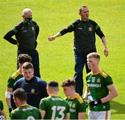 16 May 2021; Meath manager Andy McEntee, right, and Donal Curtis during the Allianz Football League Division 2 North Round 1 match between Meath and Westmeath at Páirc Tailteann in Navan, Meath. Photo by Ramsey Cardy/Sportsfile