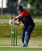 16 May 2021; Mark Adair of Northern Knights hits a four during the Cricket Ireland Inter-Provincial Cup 2021 match between Northern Knights and Leinster Lightning at North Down Cricket Club in Comber, Down. Photo by Sam Barnes/Sportsfile