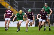 16 May 2021; Brian O’Grady of Limerick gets away from David Burke of Galway during the Allianz Hurling League Division 1 Group A Round 2 match between Galway and Limerick at Pearse Stadium in Galway. Photo by Piaras Ó Mídheach/Sportsfile