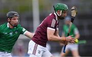 16 May 2021; Adrian Tuohey of Galway in action against Peter Casey of Limerick during the Allianz Hurling League Division 1 Group A Round 2 match between Galway and Limerick at Pearse Stadium in Galway. Photo by Piaras Ó Mídheach/Sportsfile