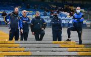 16 May 2021; Members of the Roscommon management and backroom team, from left, coach and selector Steven Poacher, manager Anthony Cunningham, coach and selector Mark Dowd, coach and selector Iain Daly, and head of athletic performance Gary Flannery during the Allianz Football League Division 1 South Round 1 match between Roscommon and Dublin at Dr Hyde Park in Roscommon. Photo by Stephen McCarthy/Sportsfile