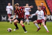 15 May 2021; Aaron O'Driscoll of Longford Town and Keith Ward of Bohemians during the SSE Airtricity League Premier Division match between Longford Town and Bohemians at Bishopsgate in Longford. Photo by Ben McShane/Sportsfile