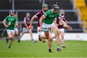 16 May 2021; Gearóid Hegarty of Limerick in action against Adrian Tuohey of Galway during the Allianz Hurling League Division 1 Group A Round 2 match between Galway and Limerick at Pearse Stadium in Galway. Photo by Piaras Ó Mídheach/Sportsfile