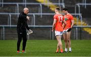 16 May 2021; Armagh selector Kieran Donaghy speaks to Niall Grimley, right, and Rian O'Neill during the Allianz Football League Division 1 North Round 1 match between Monaghan and Armagh at Brewster Park in Enniskillen, Fermanagh. Photo by David Fitzgerald/Sportsfile