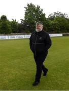 20 May 2021; Match referee Kevin Gallagher during a pitch inspection ahead of the Cricket Ireland InterProvincial Cup 2021 match between Leinster Lightning and Munster Reds at Pembroke Cricket Club in Dublin. Photo by Matt Browne/Sportsfile