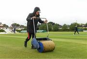 20 May 2021; Ground staff working on the pitch at the Cricket Ireland InterProvincial Cup 2021 match between Leinster Lightning and Munster Reds at Pembroke Cricket Club in Dublin. Photo by Matt Browne/Sportsfile