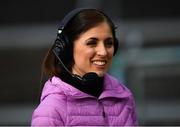 15 May 2021; The Sunday Game presenter Joanne Cantwell before the Allianz Hurling League Division 1 Group A Round 2 match between Tipperary and Cork at Semple Stadium in Thurles, Tipperary. Photo by Ray McManus/Sportsfile