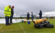 21 May 2021; An industrial dryer is used by grounds staff before the Cricket Ireland InterProvincial Cup 2021 match between North West Warriors and Northern Knights at Bready Cricket Club in Magheramason, Tyrone. Photo by Sam Barnes/Sportsfile