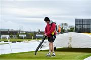 21 May 2021; Ground staff work on the pitch before the Cricket Ireland InterProvincial Cup 2021 match between North West Warriors and Northern Knights at Bready Cricket Club in Magheramason, Tyrone. Photo by Sam Barnes/Sportsfile